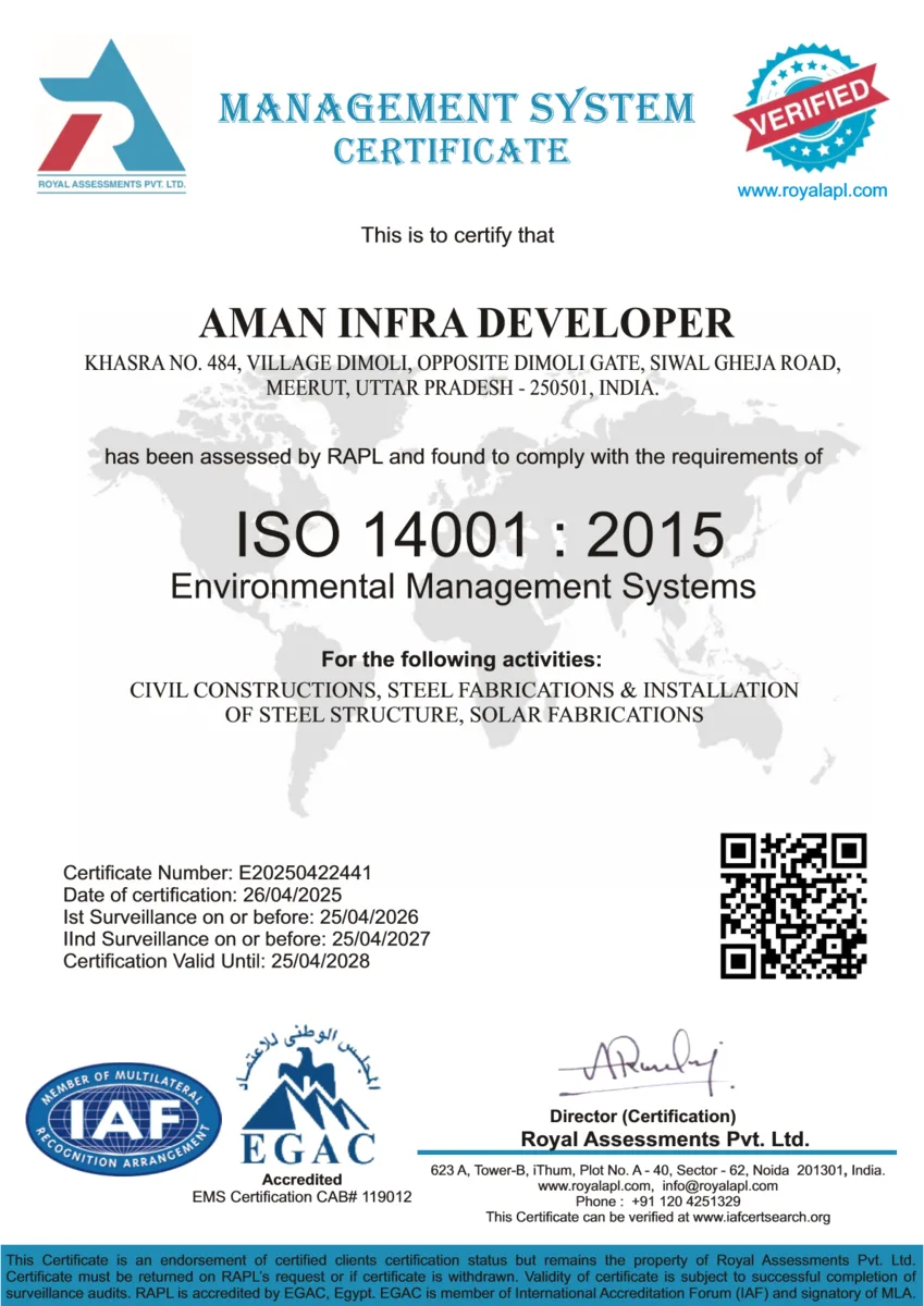 ISO 14001:2015 Environmental Management certificate preview