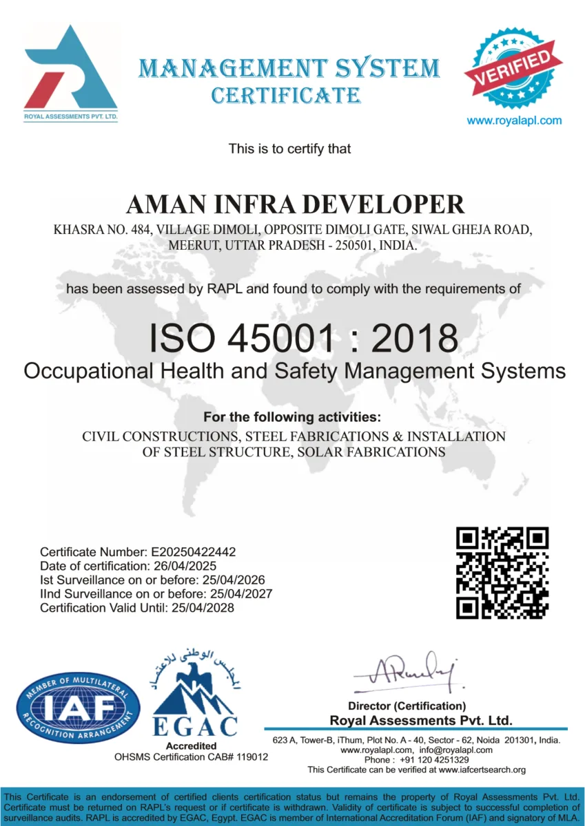 ISO 45001:2018 Occupational Health & Safety certificate preview